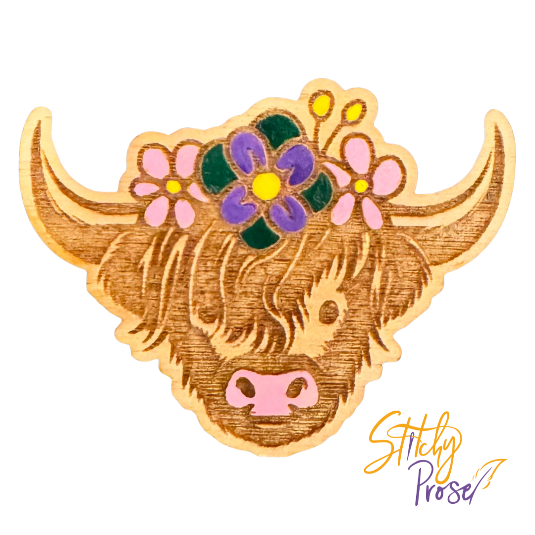 PREORDER Wooden Highland Coo needle minder