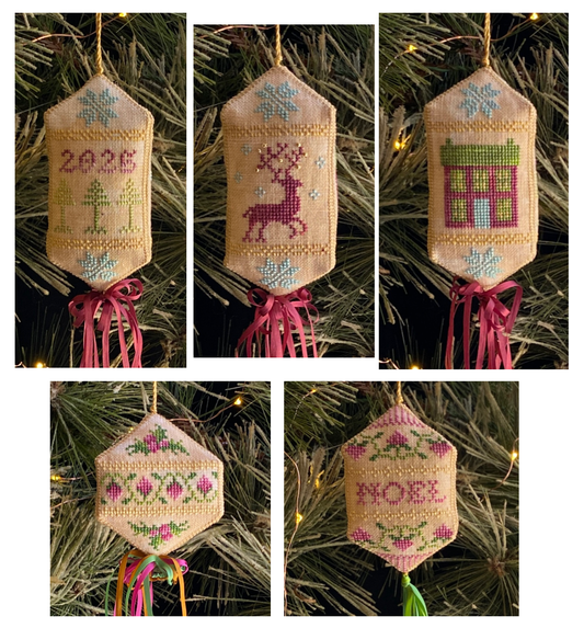 PREORDER 3-D Sampler Ornaments