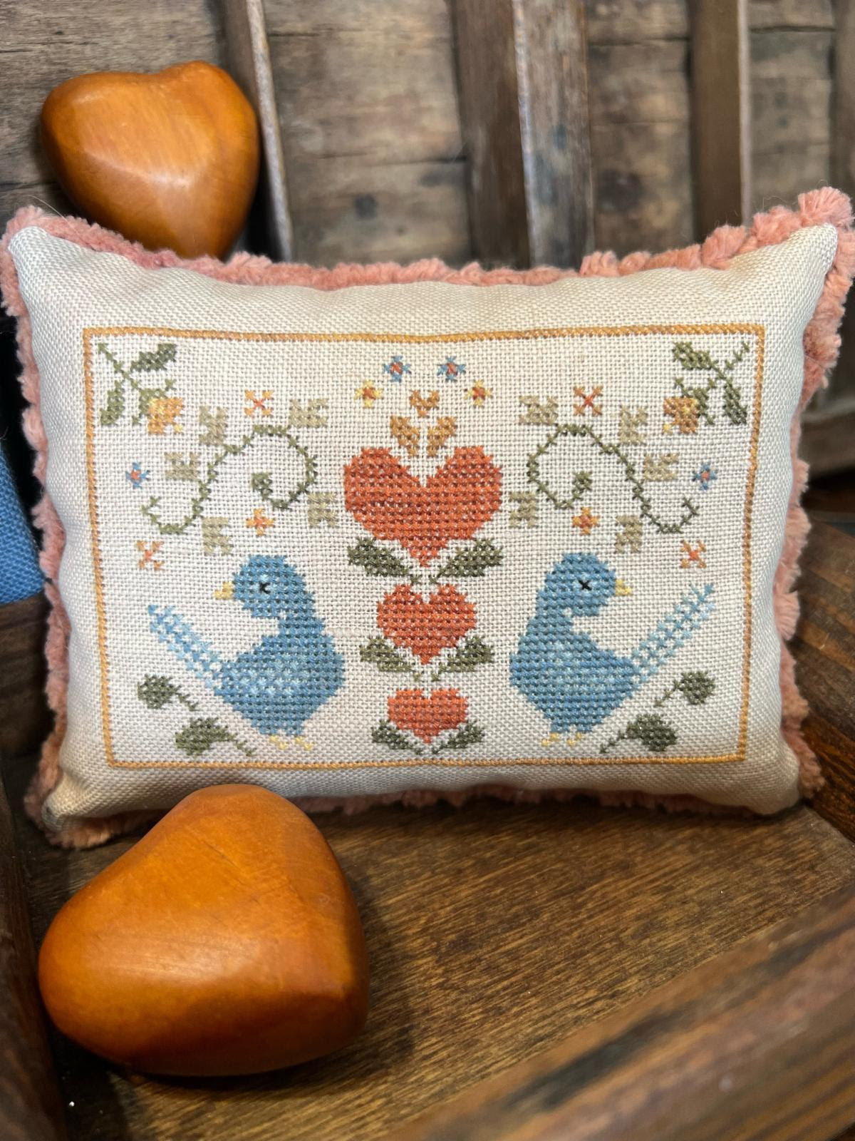 PREORDER Folk Birds Pincushion and Pouch